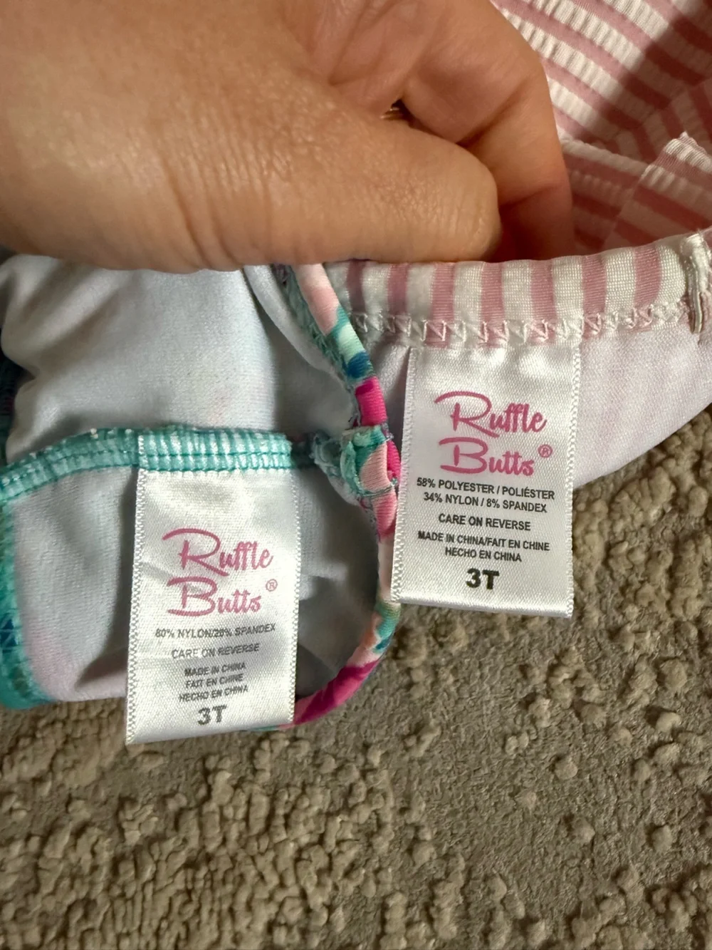 Ruffle Butts bikini tankini swimsuit ruffle bottom bathing suit floral stripe 3T
